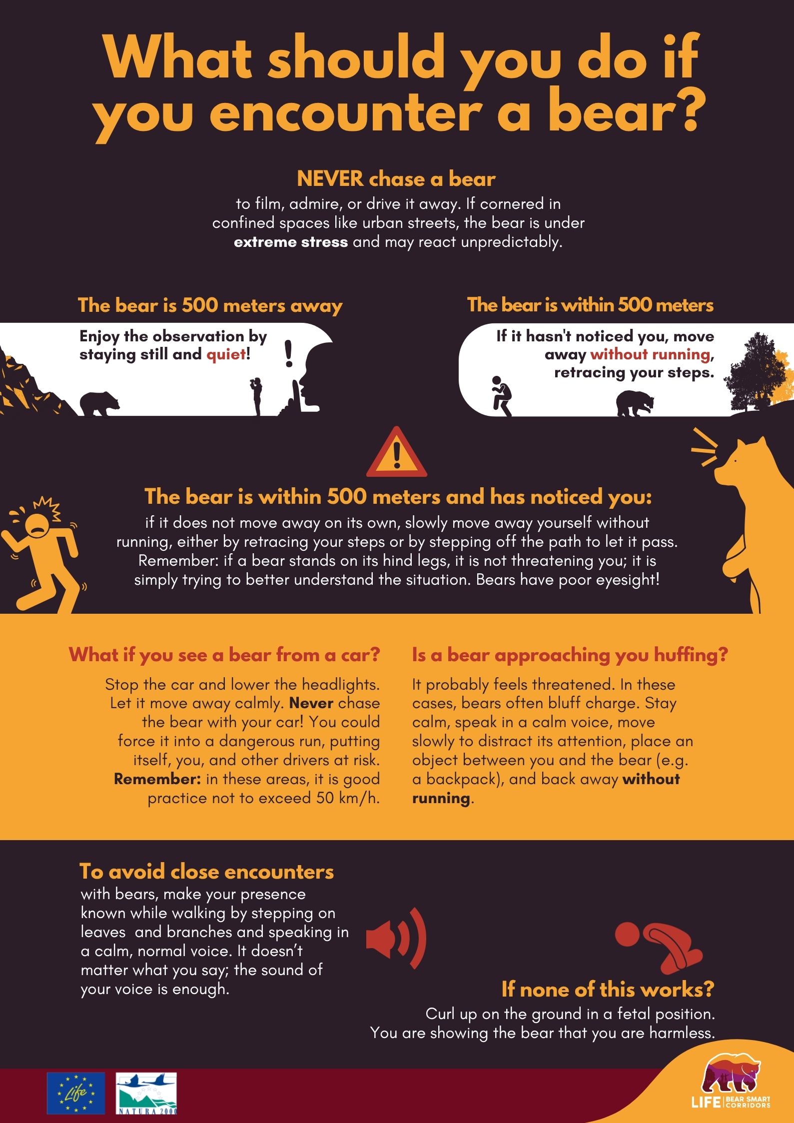 LIFE Bear-Smart Corridors infopanel bear encounter