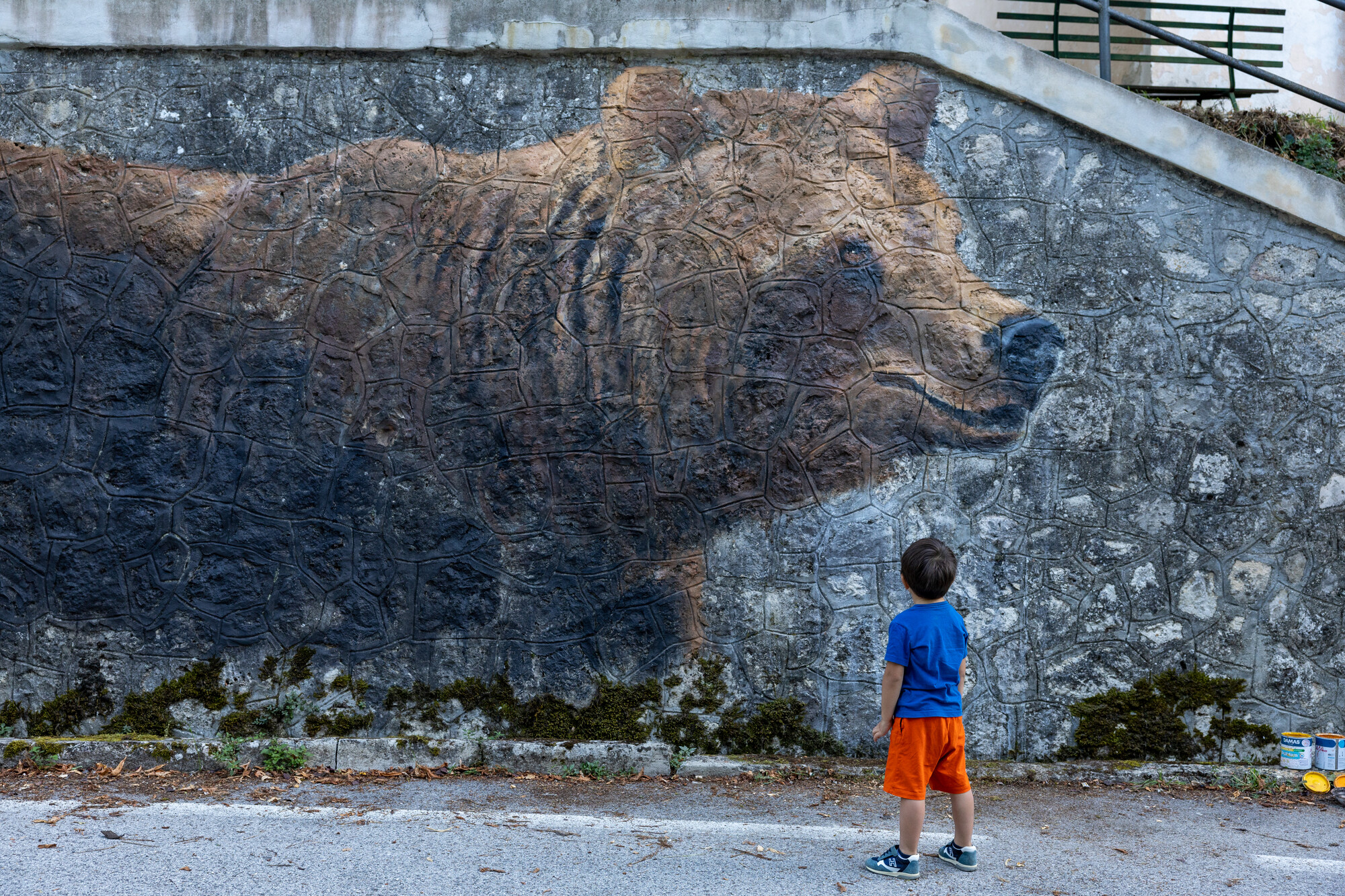 Wall mural painted in Pettorano sul Gizio by Marco Preziosi 2025